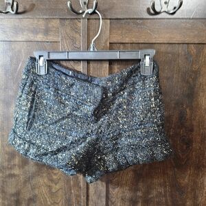 Express High Waist Black and Gold Shorts